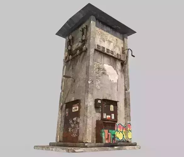 Old Electric Transformer Cabin 3D model