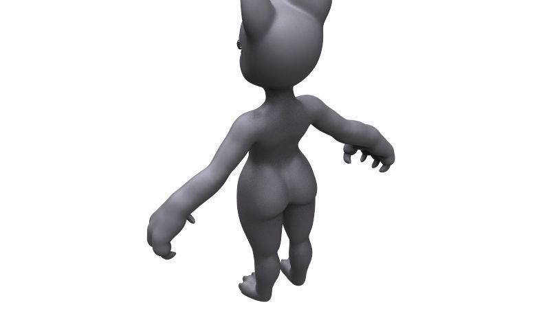 Demi-cat female character Free 3D model_10