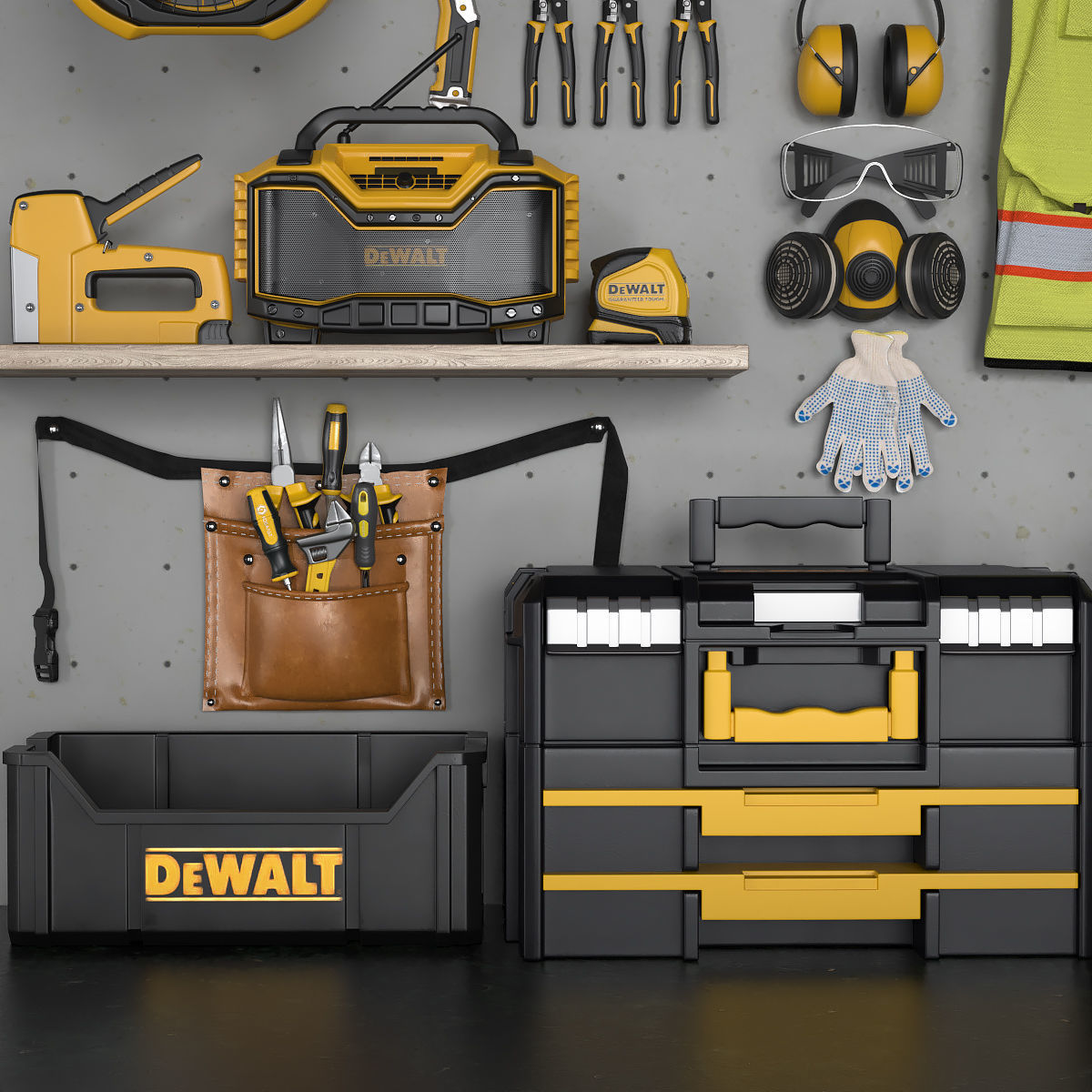 garage tools set 4 Low-poly 3D model_4