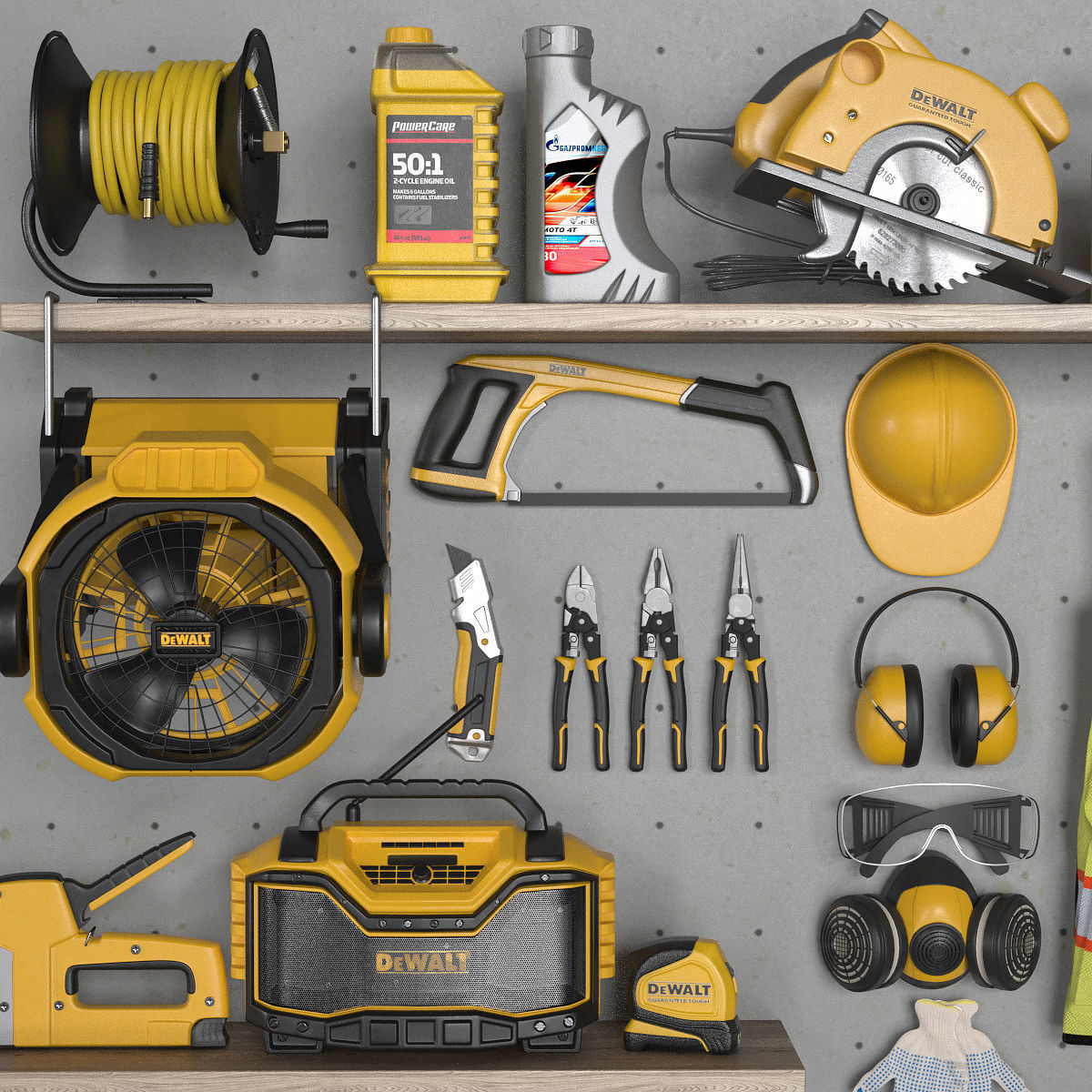 garage tools set 4 Low-poly 3D model_3