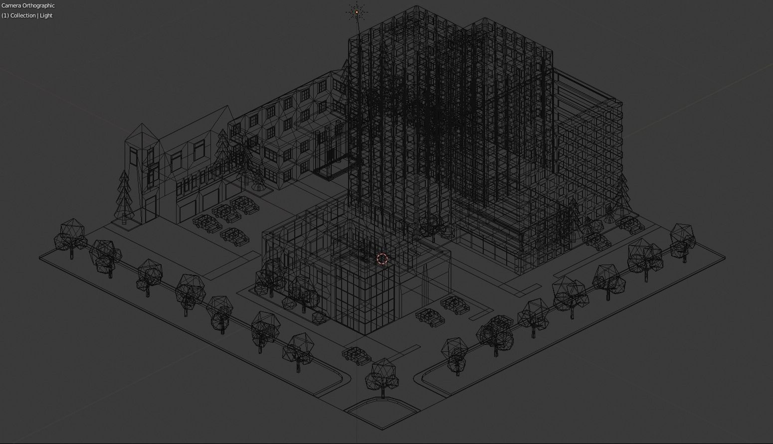 3D Isometric city in Blender Low-poly 3D model_3