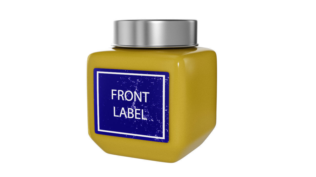 Glass Jar with Ghee Free low-poly 3D model_0