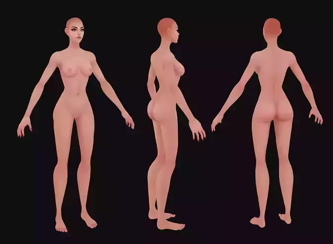 Hand Painted Female Base Mesh