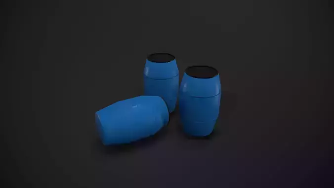 Plastic Barrel Model Game Ready 