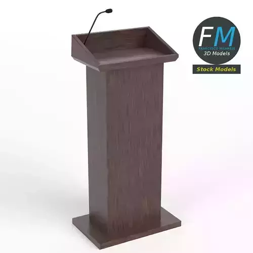 Podium 2 wooden with microphone