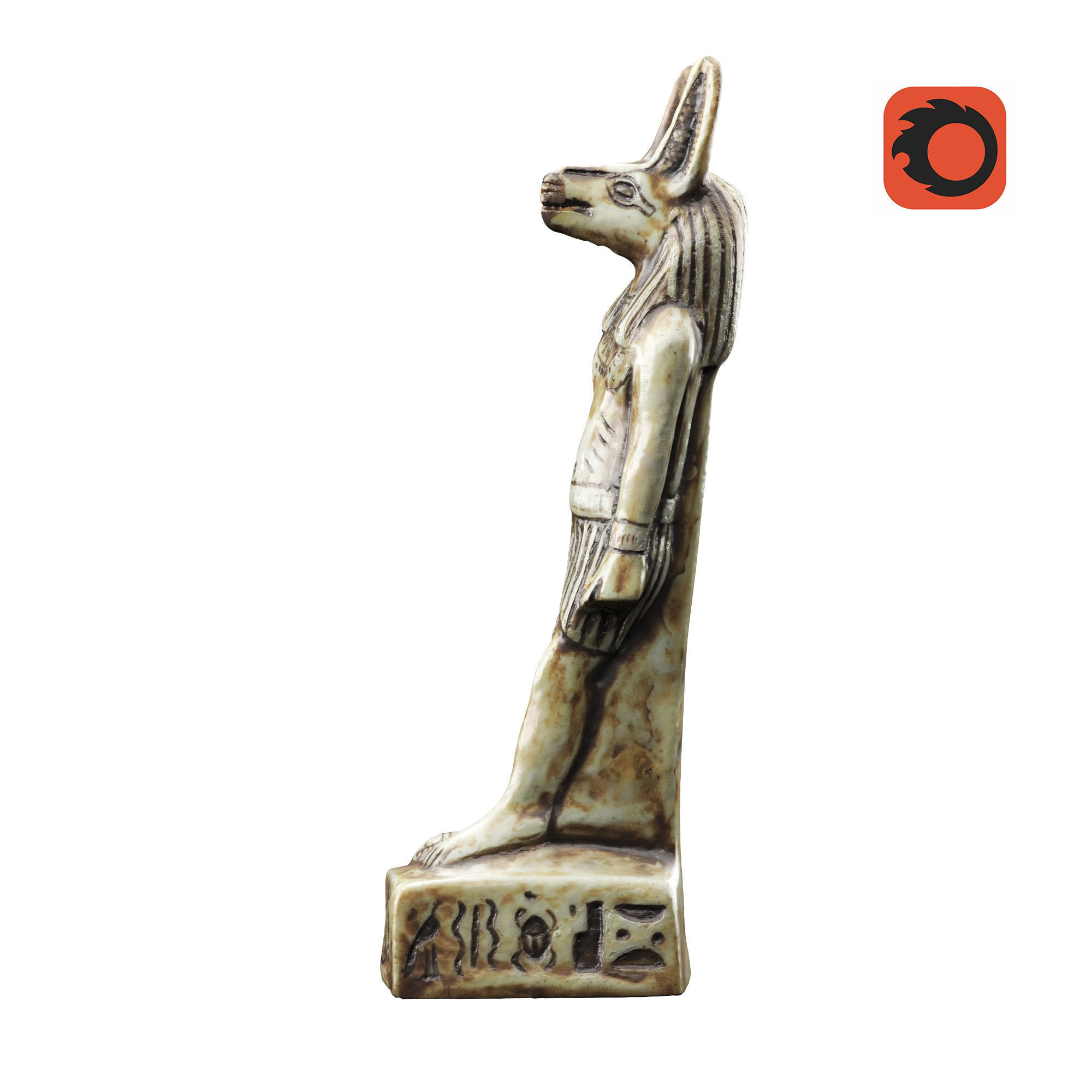 statuette 01 Anubis  3D model_5