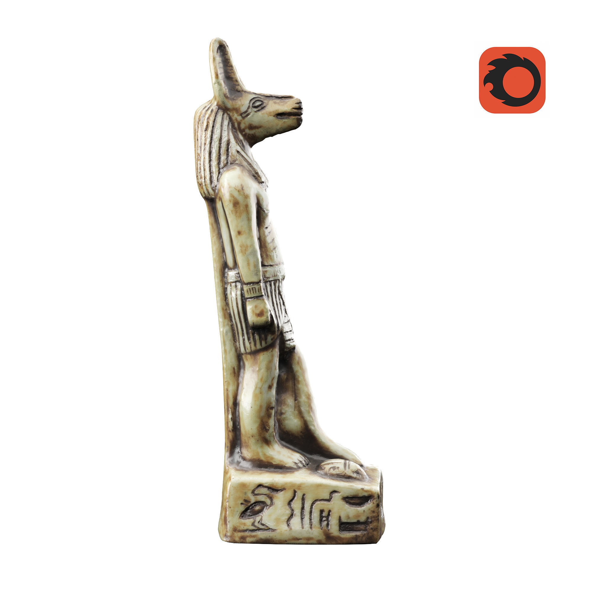 statuette 01 Anubis  3D model_2