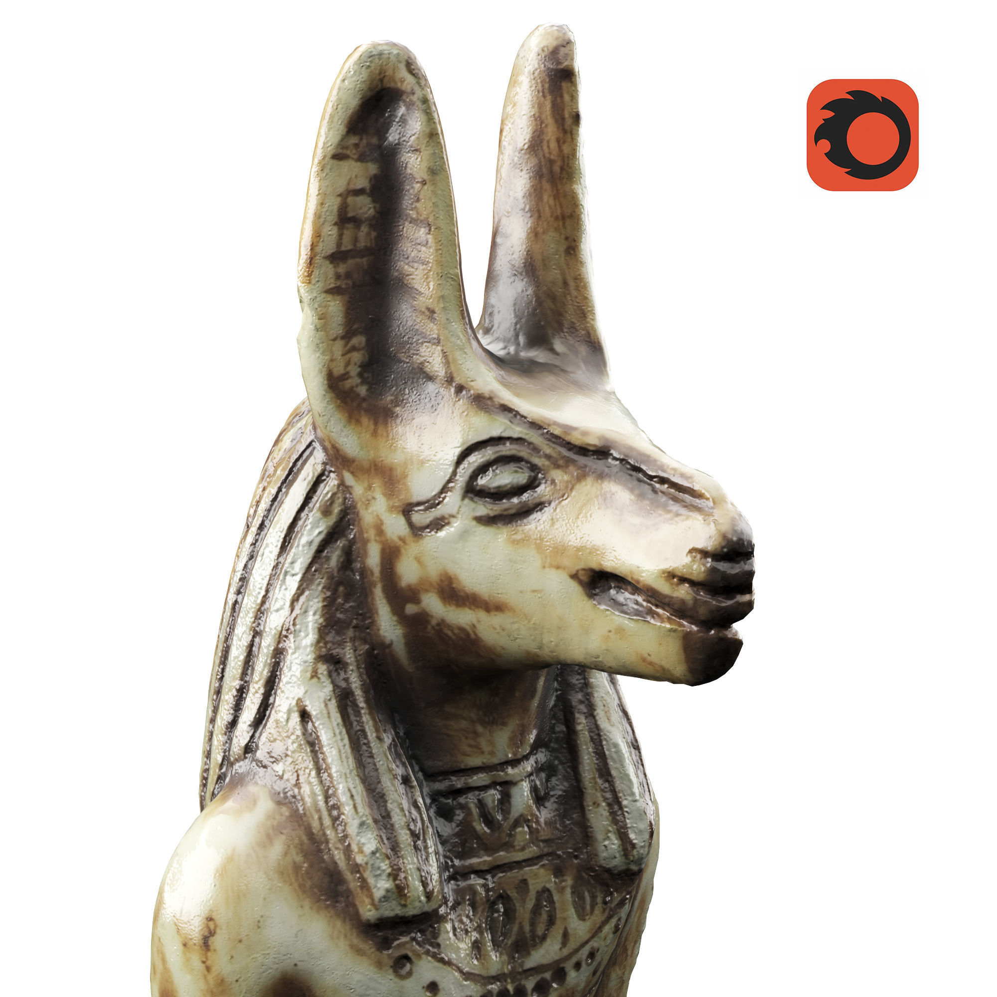 statuette 01 Anubis  3D model_7