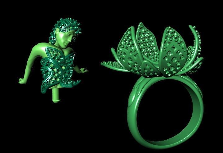 women ring print model 3D print model_1