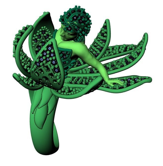 women ring print model 3D print model_17