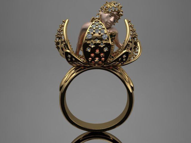 women ring print model 3D print model_5