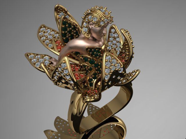 women ring print model 3D print model_4