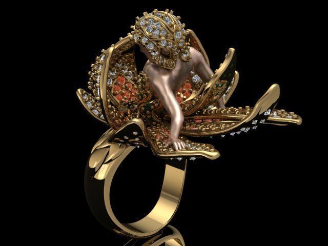 women ring print model 3D print model_14