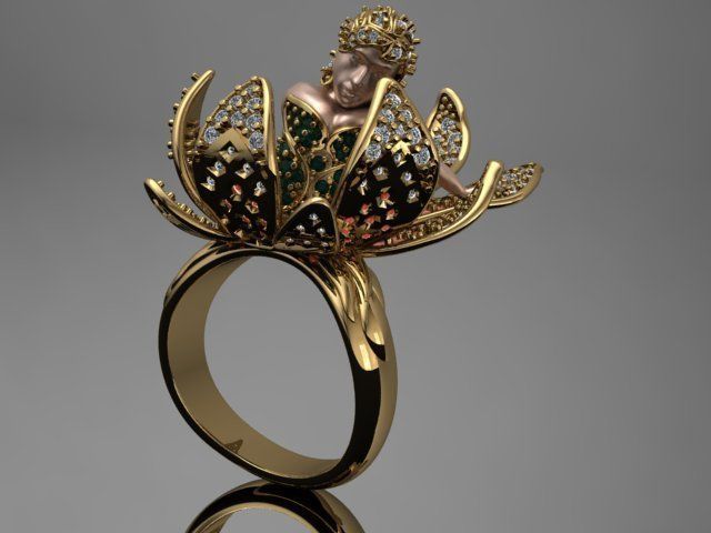 women ring print model 3D print model_6