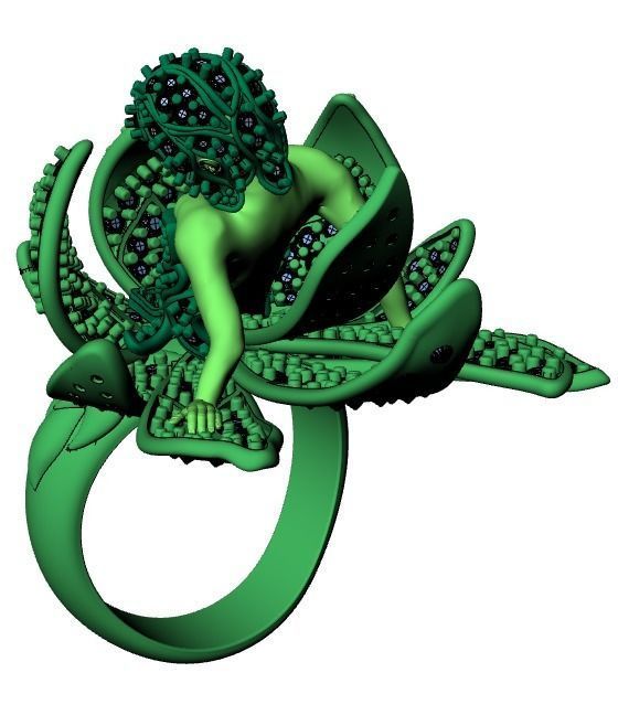 women ring print model 3D print model_33