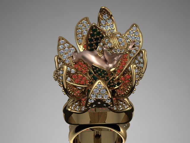 women ring print model 3D print model_13