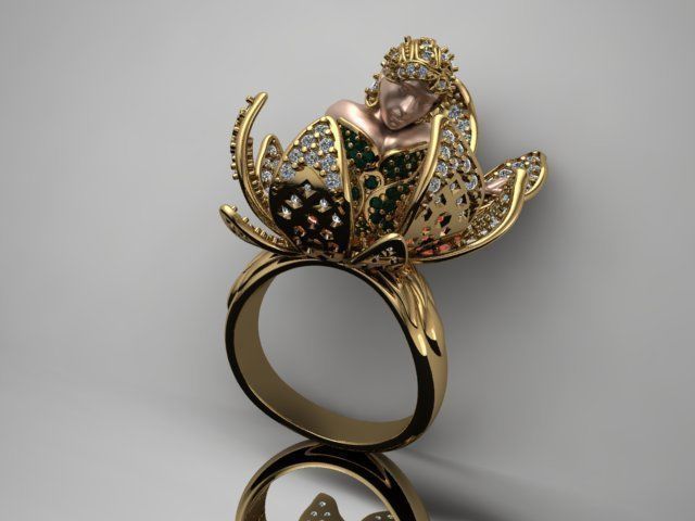 women ring print model 3D print model_7