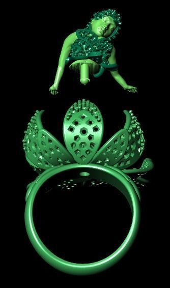 women ring print model 3D print model_19
