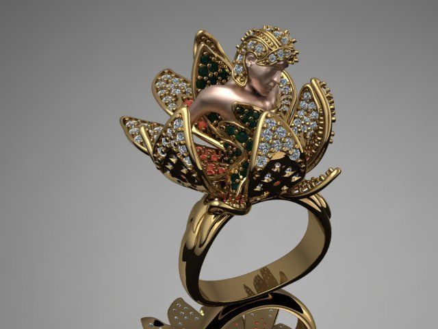 women ring print model 3D print model_3