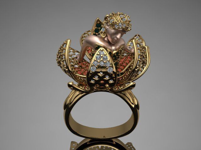 women ring print model 3D print model_9