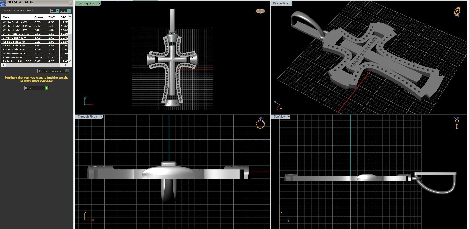 classic diamond cross 3D print model_4