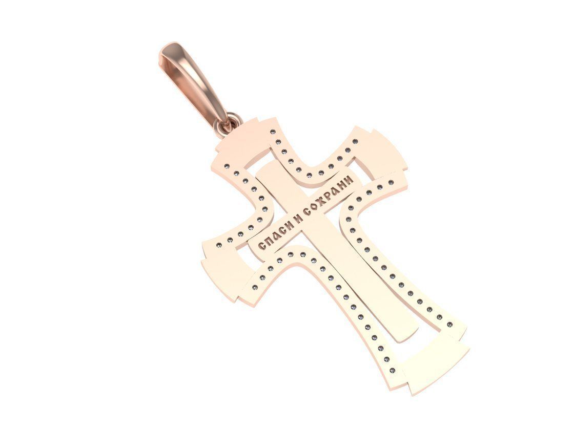classic diamond cross 3D print model_2