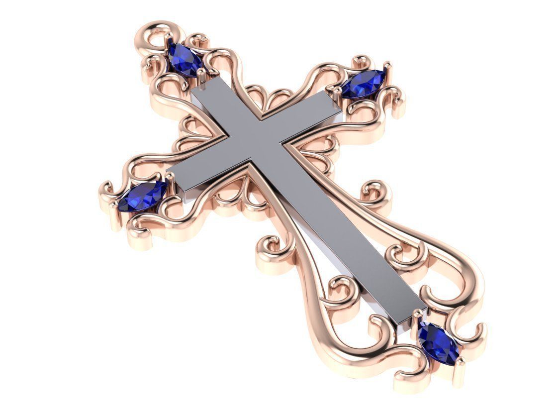 patterned cross 3D print model_2