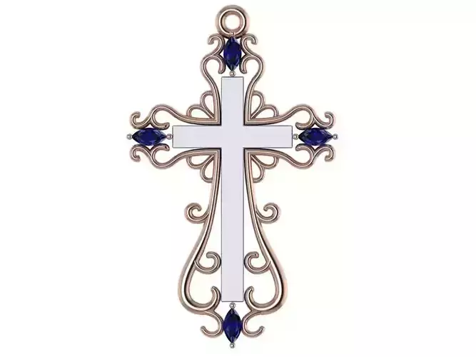 patterned cross 3D print model