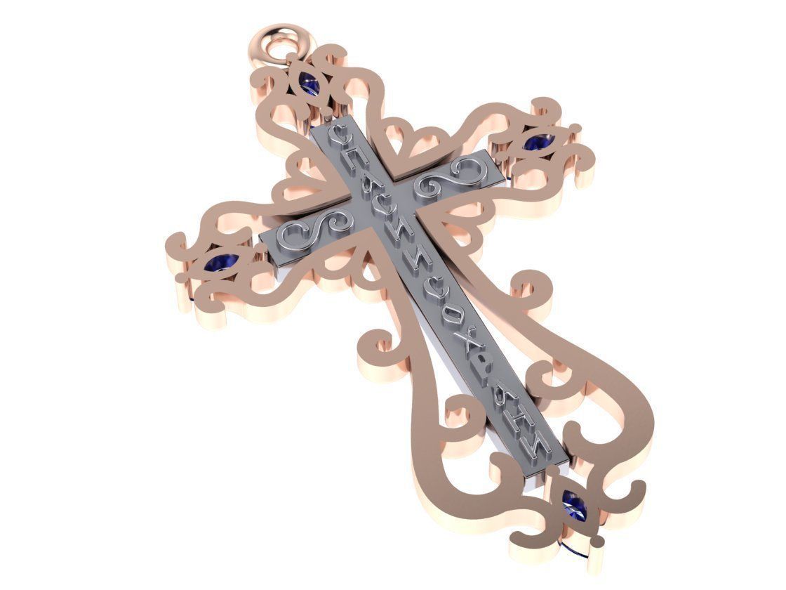 patterned cross 3D print model_5