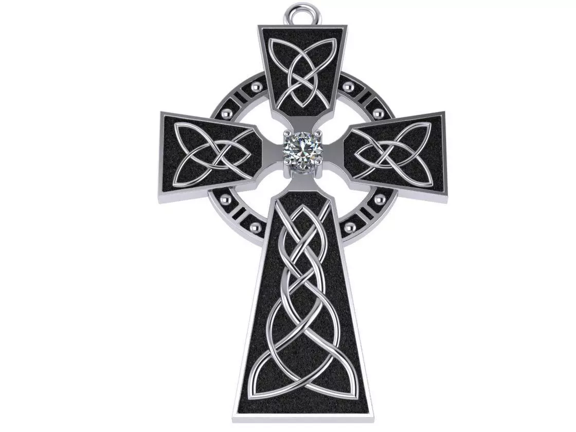 Celtic cross 3D print model_0