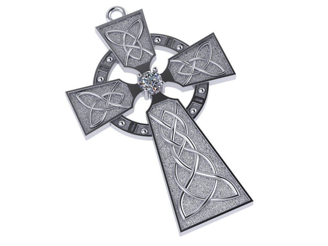 Celtic cross 3D print model_5