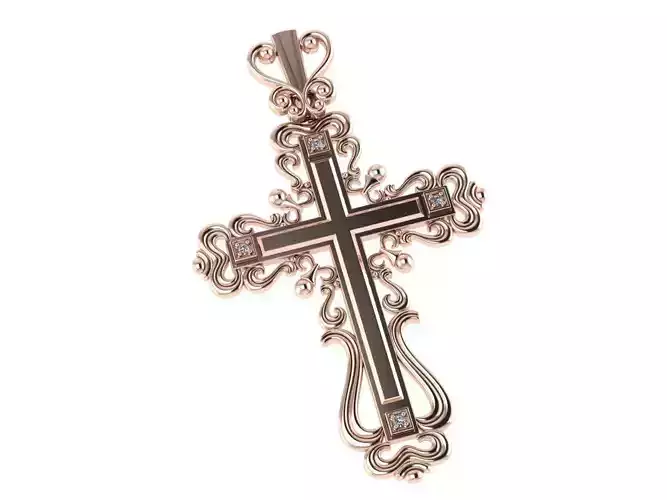 patterned cross 3D print model