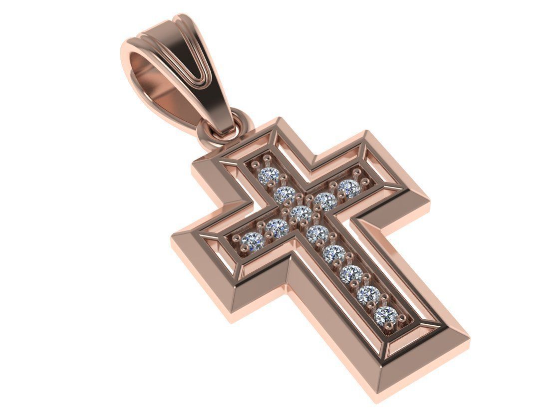 diamond cross  3D print model_2