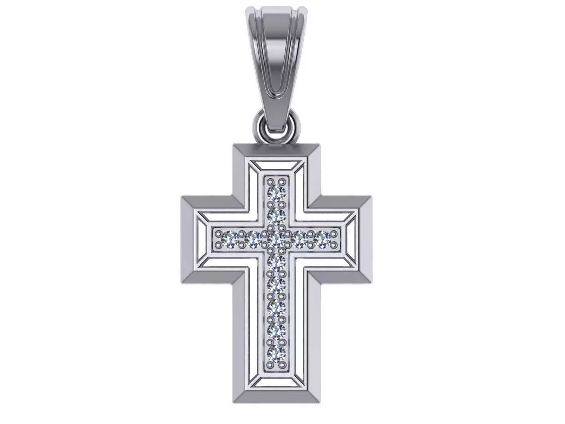 diamond cross  3D print model_0