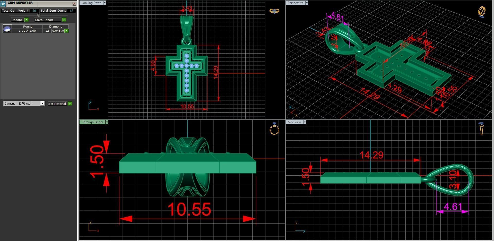 diamond cross  3D print model_1