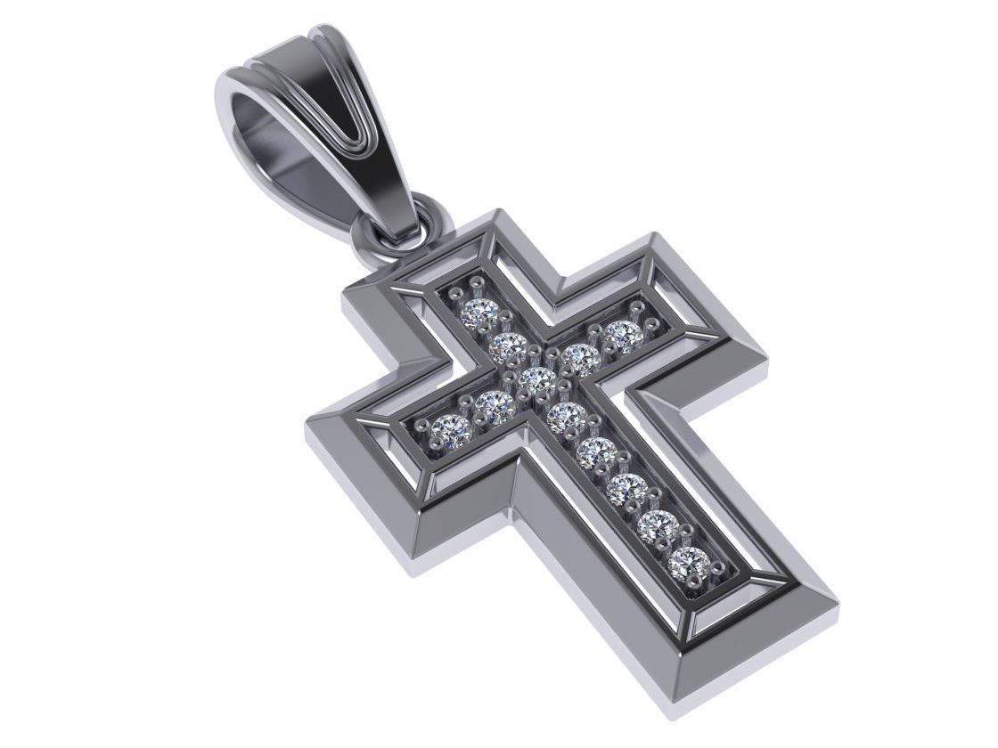 diamond cross  3D print model_5