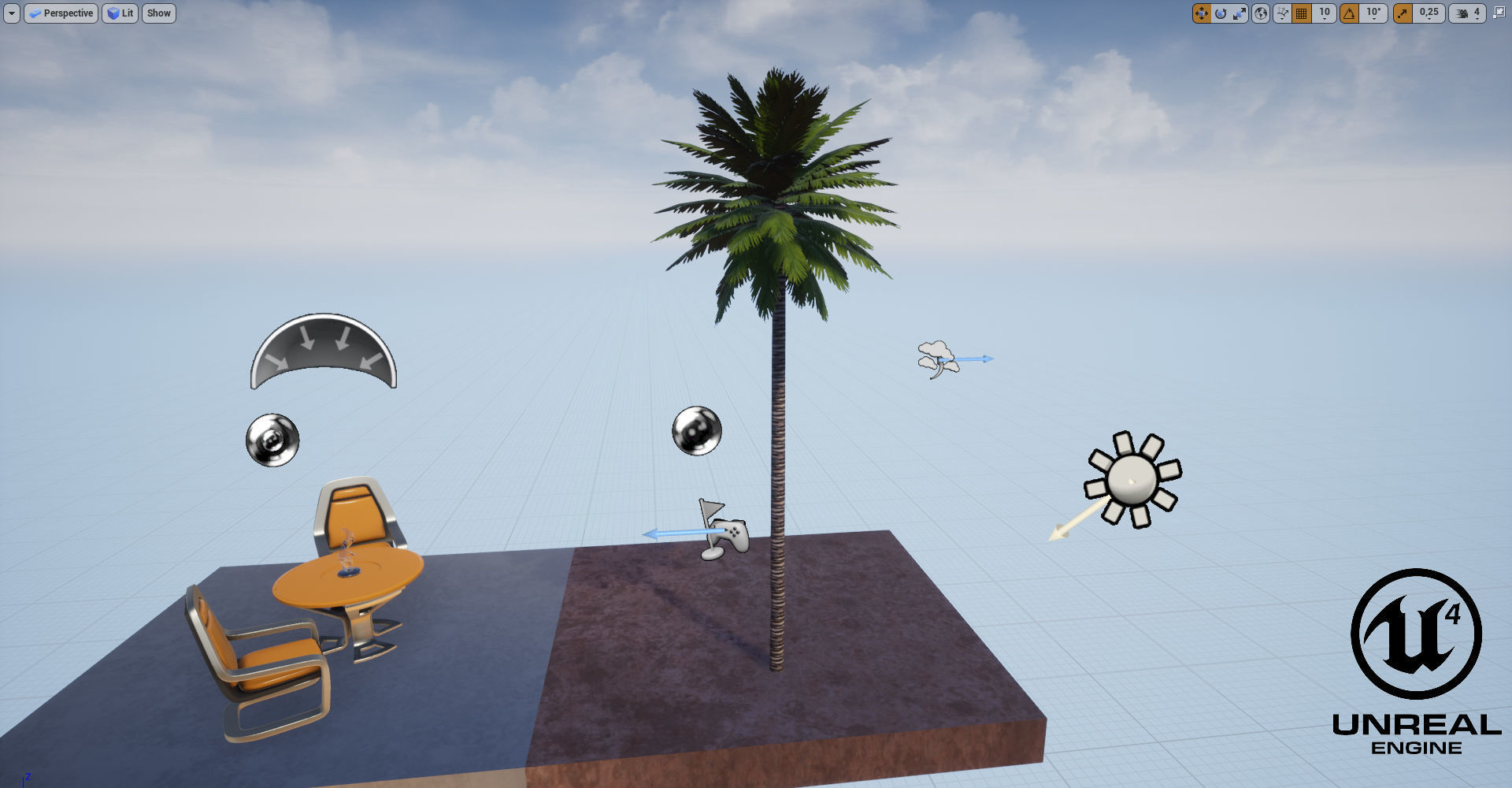 Date Palm 01 Game Ready Low-poly 3D model_6