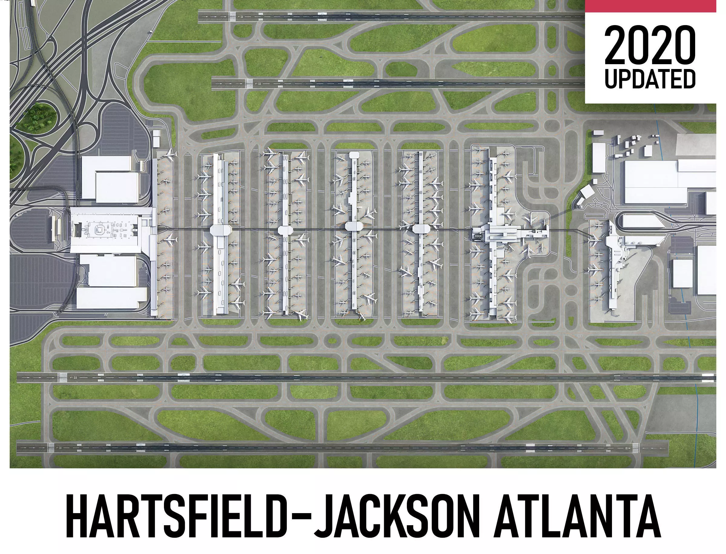 Atlanta Airport Low-poly 3D model_0