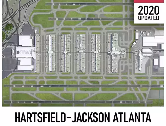 Atlanta Airport Low-poly 3D model