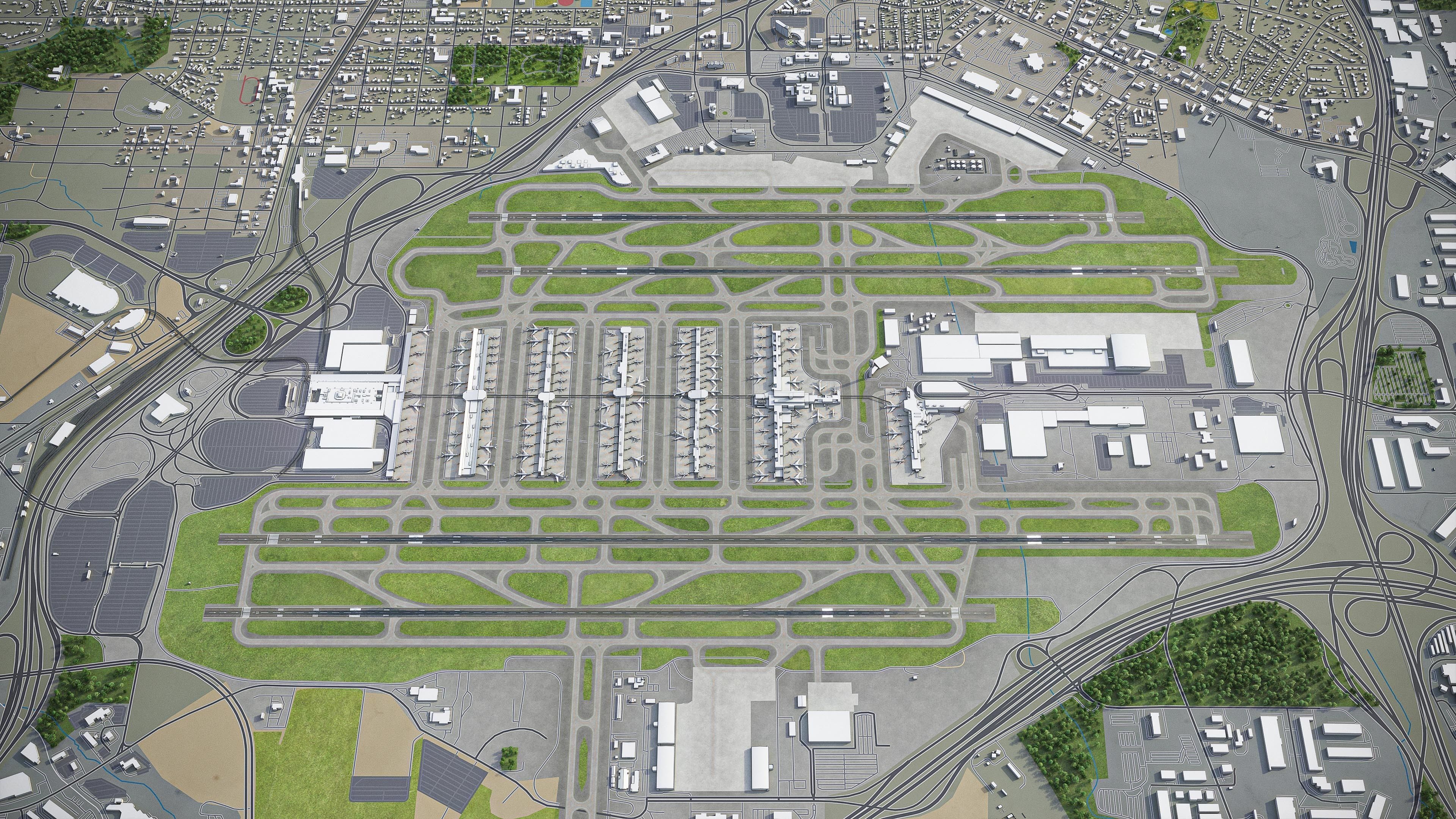 Atlanta Airport Low-poly 3D model_1