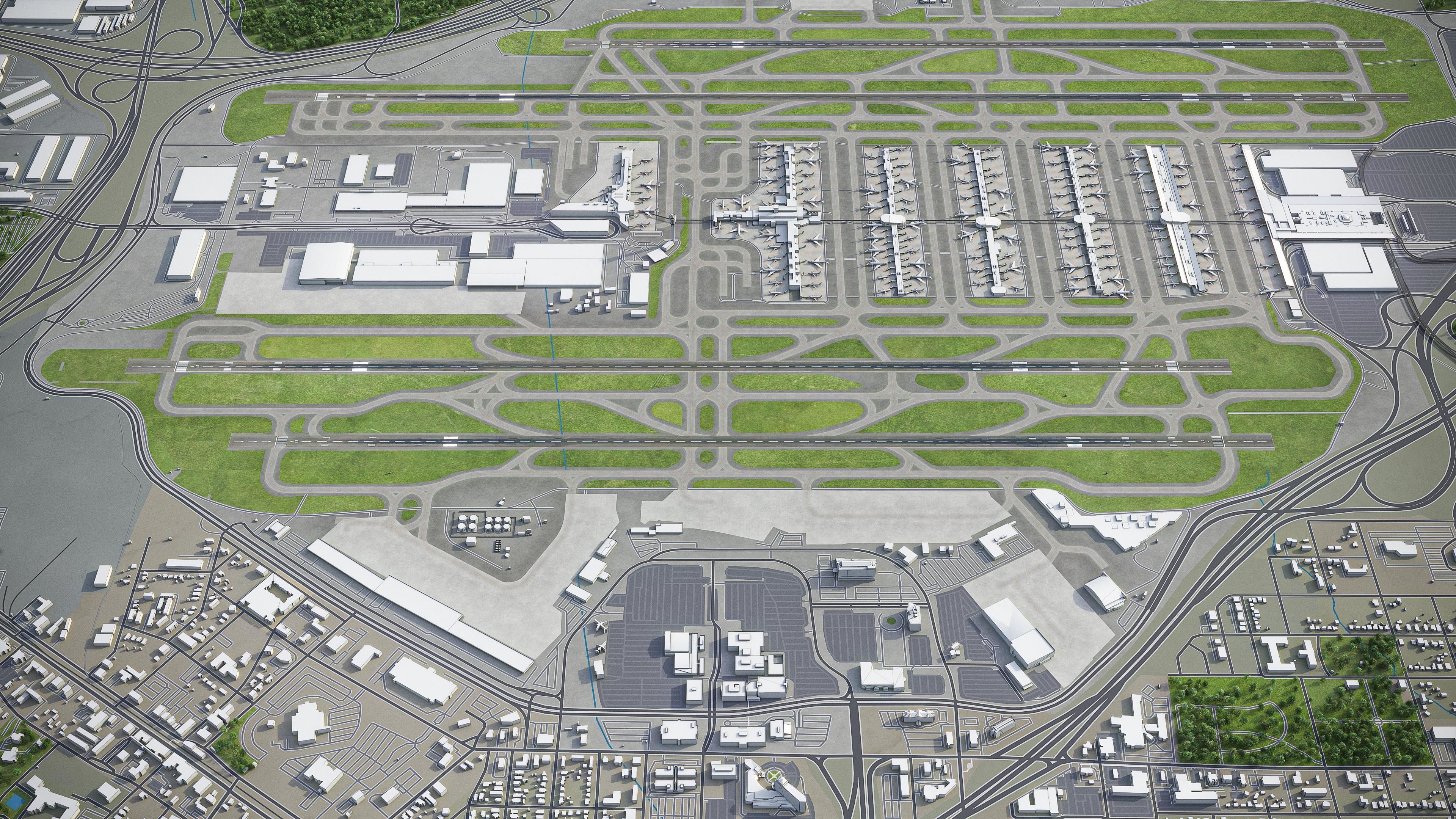 Atlanta Airport Low-poly 3D model_9