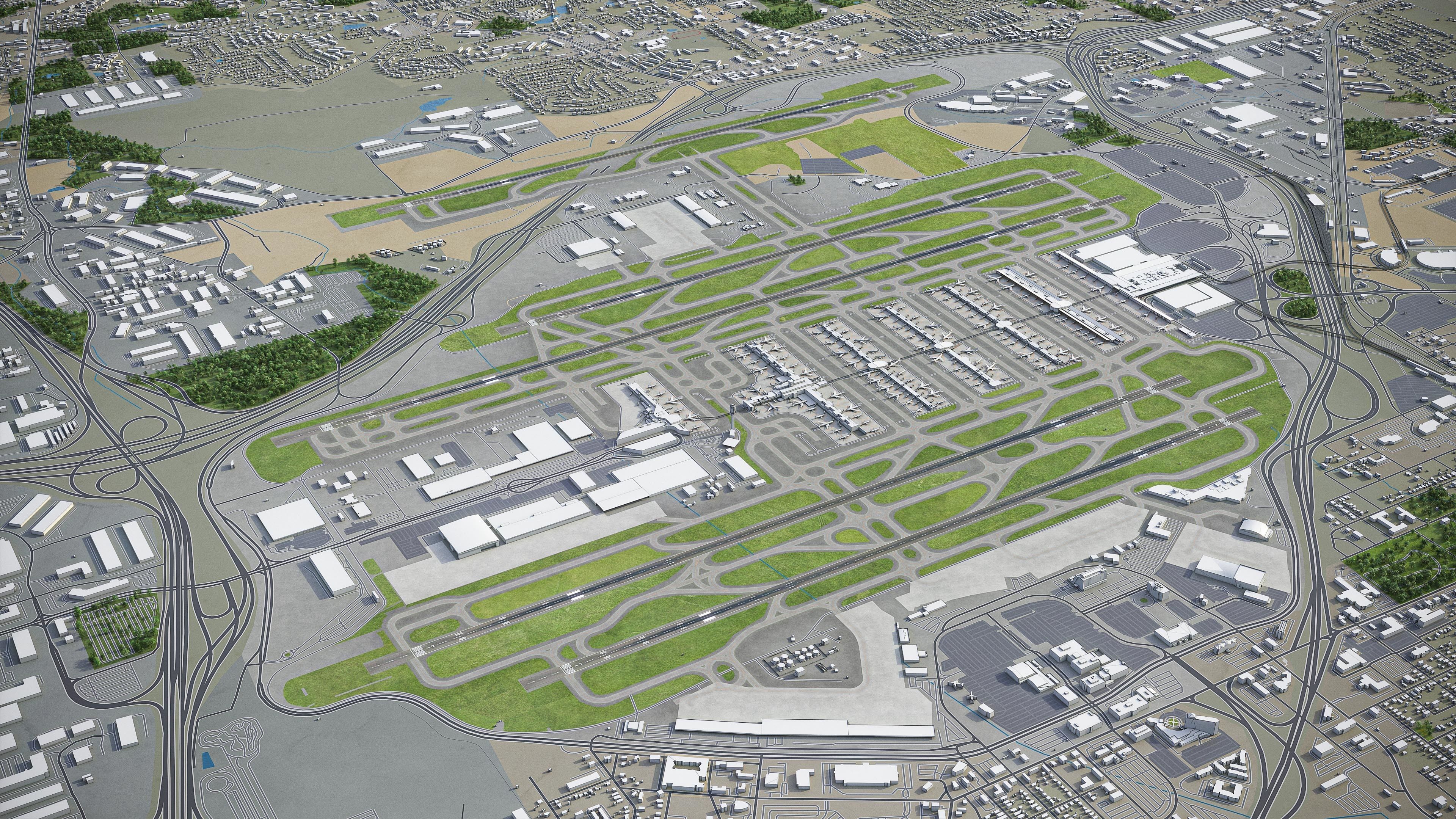 Atlanta Airport Low-poly 3D model_4