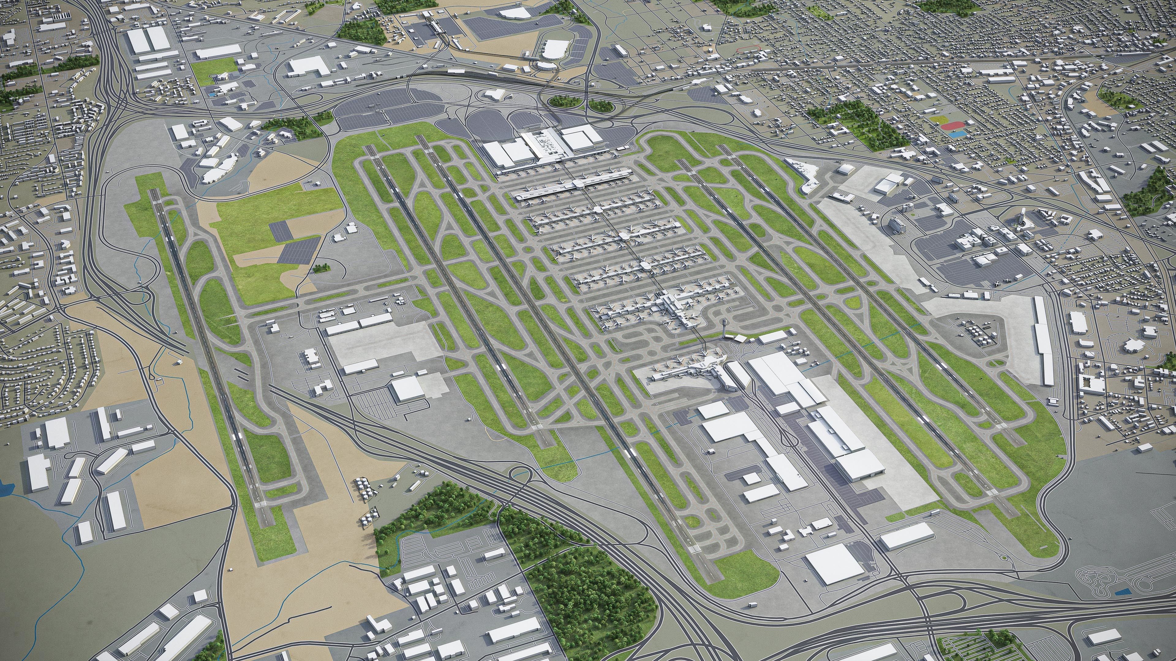 Atlanta Airport Low-poly 3D model_10
