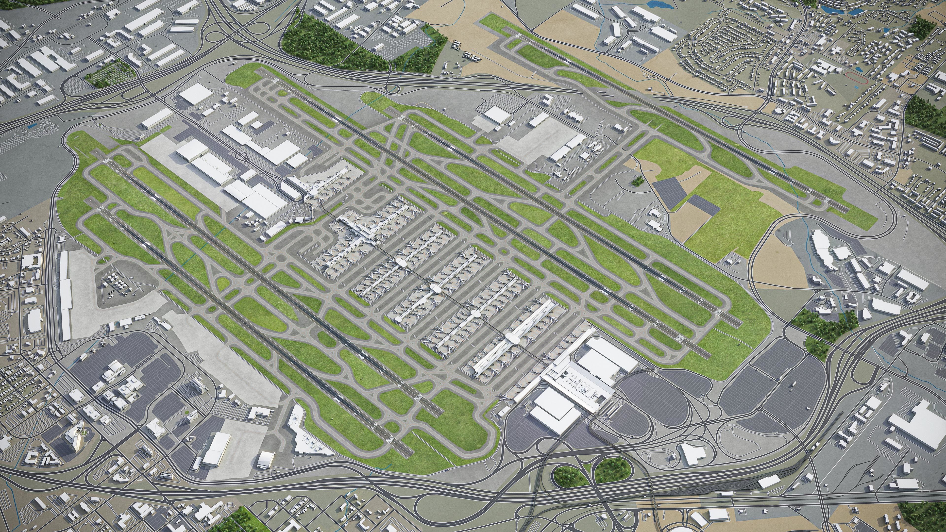 Atlanta Airport Low-poly 3D model_3