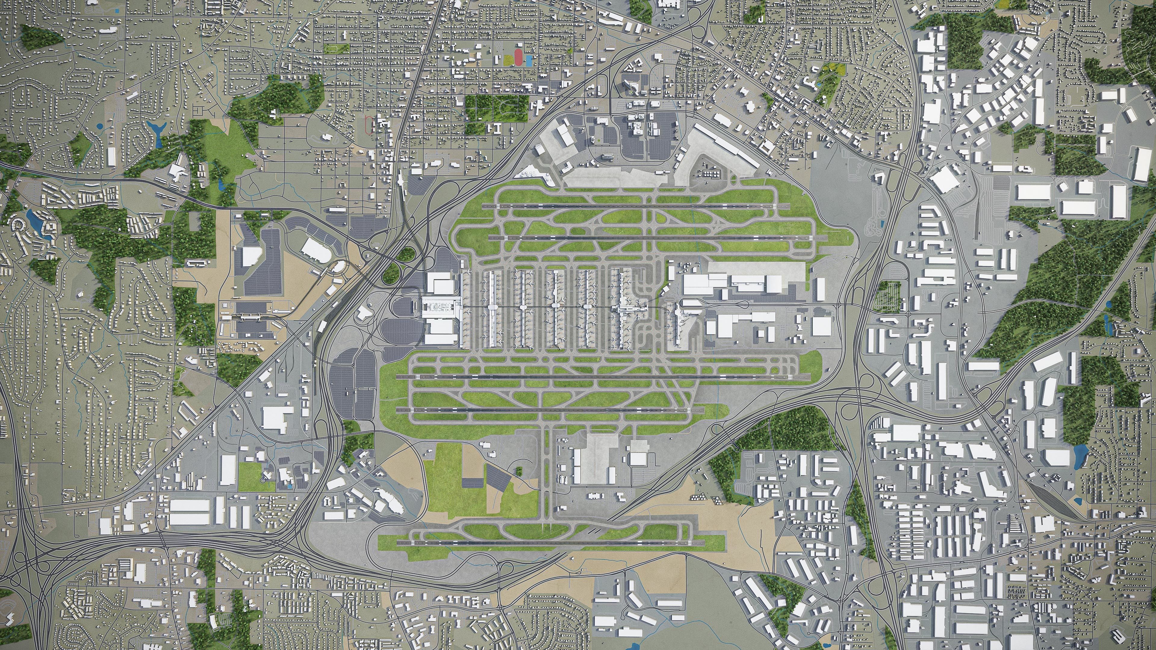 Atlanta Airport Low-poly 3D model_14