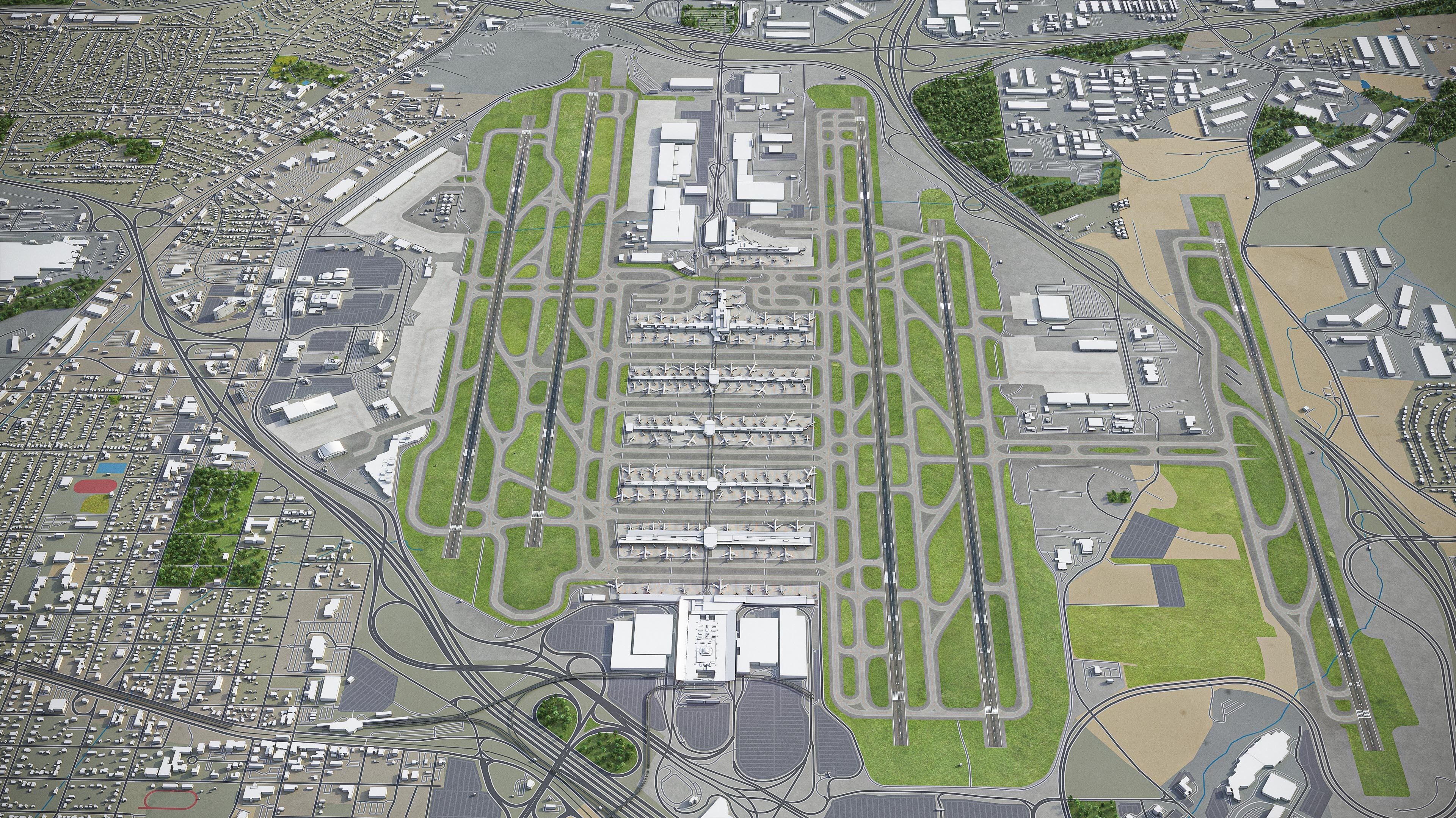 Atlanta Airport Low-poly 3D model_2