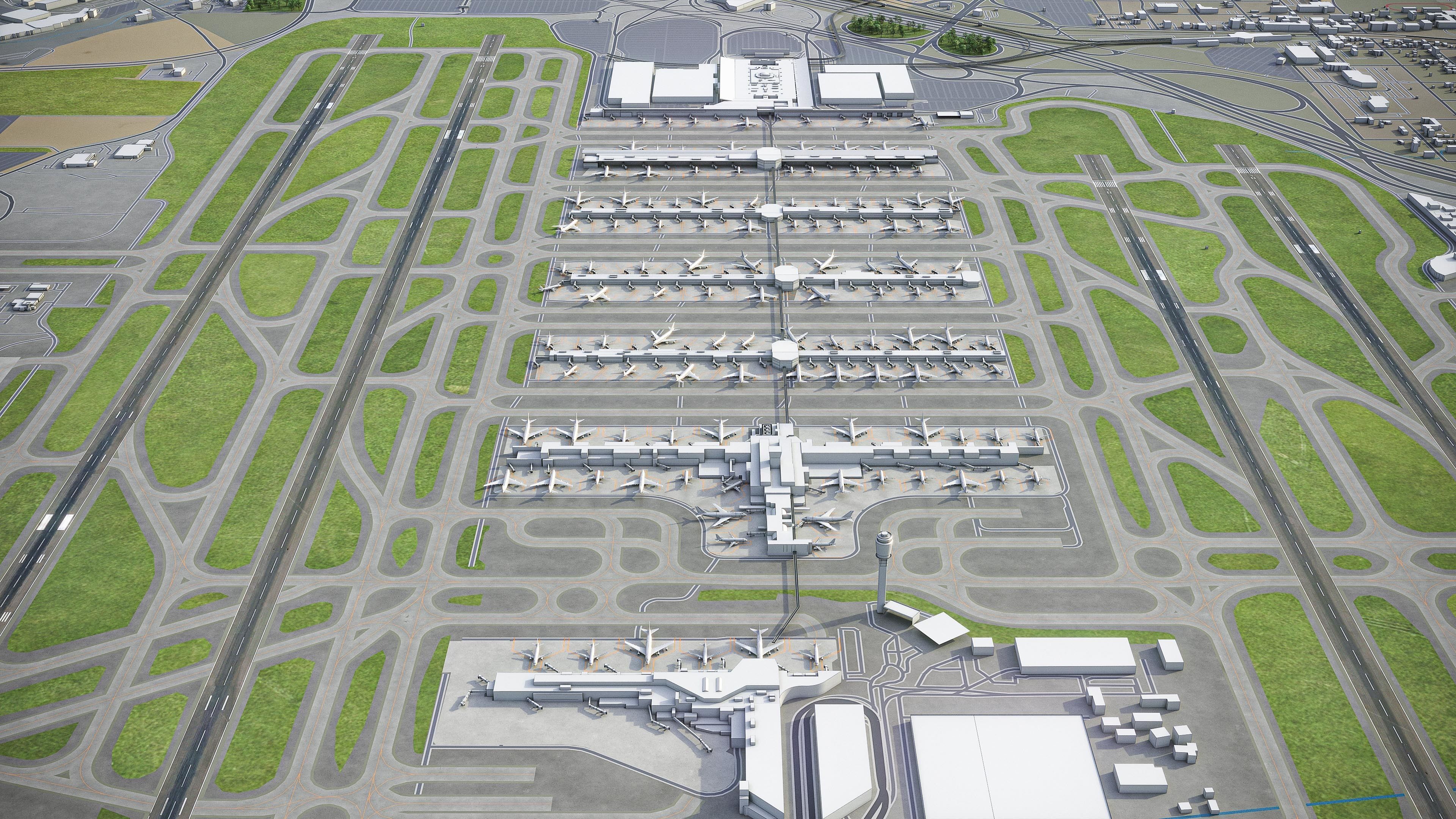 Atlanta Airport Low-poly 3D model_5