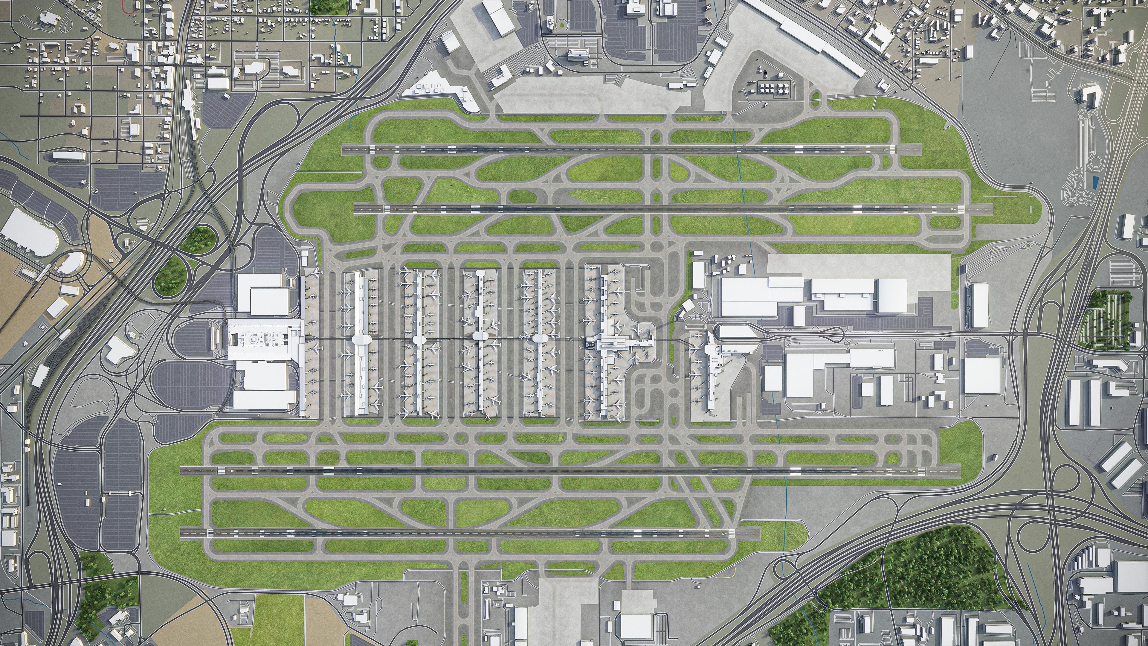Atlanta Airport Low-poly 3D model_13