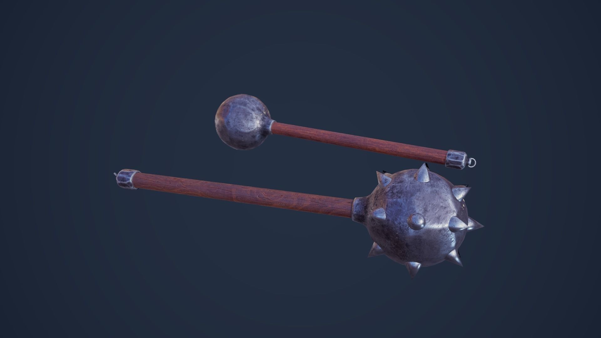 Maces sword with spike Low-poly 3D model_14