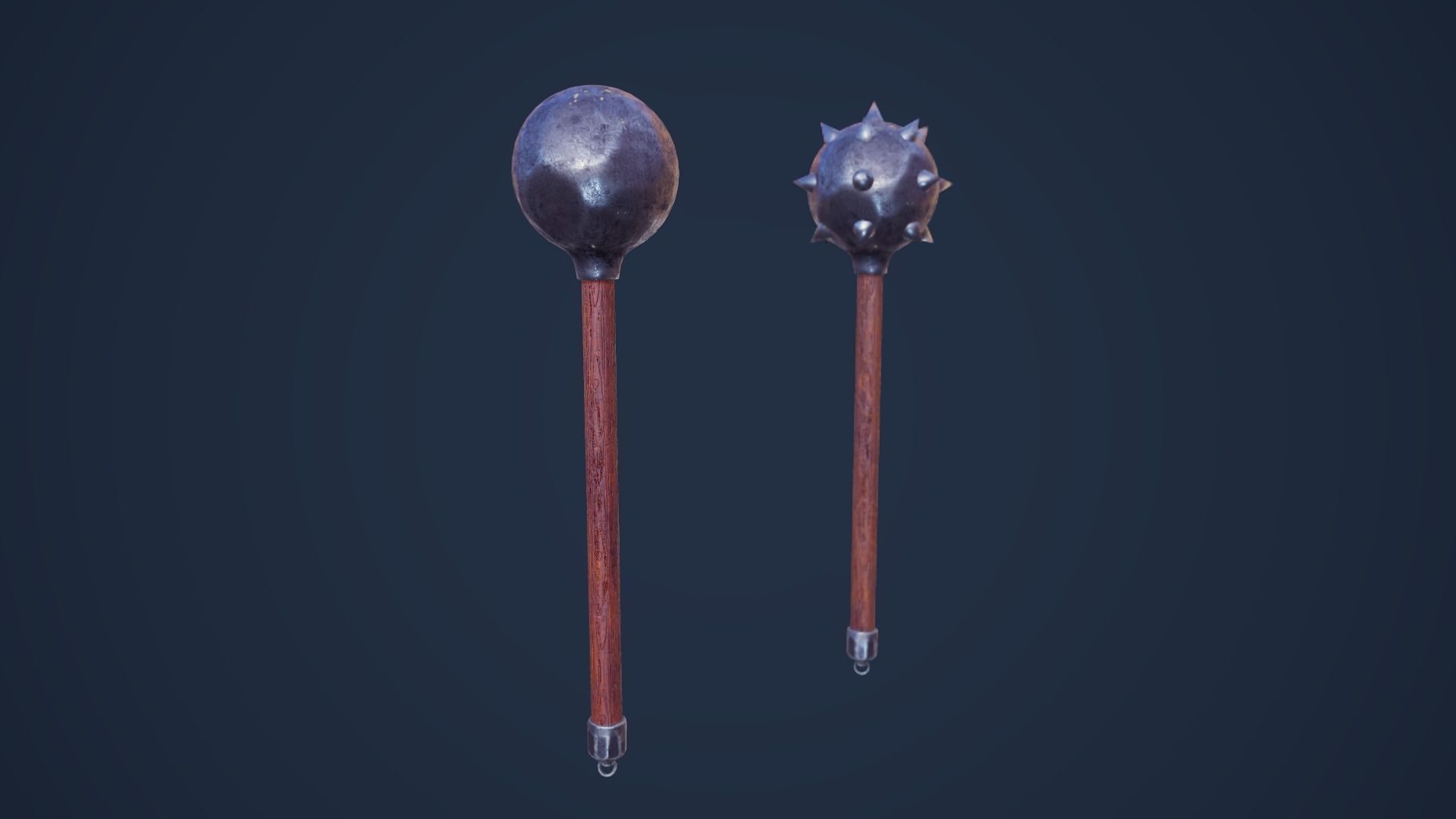 Maces sword with spike Low-poly 3D model_2